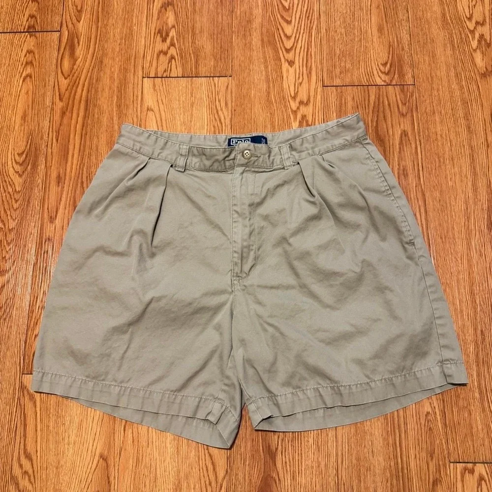 Polo Ralph Lauren Men's Andrew Shorts Fits 32 Double Pleated Preppy Brown